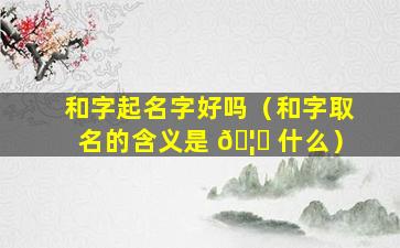 和字起名字好吗（和字取名的含义是 🦊 什么）